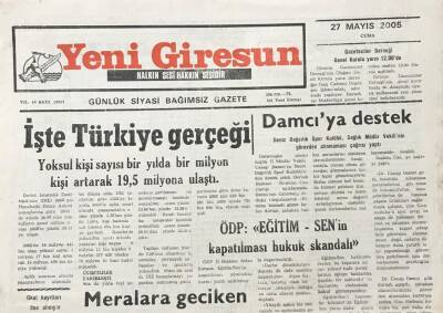 Yeni Giresun Gazetesi 27 Mayıs 2005 Aksu Festivali nin Bütçesi 100 Milyar GZ30292 - 1