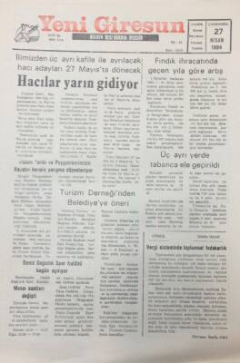 Yeni Giresun Gazetesi 27 Nisan 1994 Üç Ayrı Yerde Tabanca Baskını GZ26054 - 1