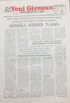 Yeni Giresun Gazetesi 27 Şubat 1993 Radyasyon Olayı Senaryoymuş GZ25518 - 1