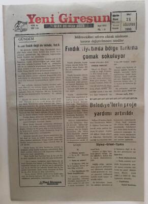 Yeni Giresun Gazetesi 28 Ağustos 1990 - Fındık Fiyatında Bölge Farkına Çomak Sokuluyor GZ31132 - 1