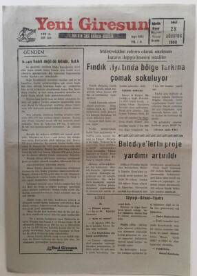 Yeni Giresun Gazetesi 28 Ağustos 1990 - Fındık Fiyatında Bölge Farkına Çomak Sokuluyor GZ31135 - 1