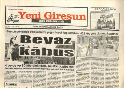 Yeni Giresun Gazetesi 28 Aralık 2006 - Kar Ve Beyaz Kabus GZ101793 - 1