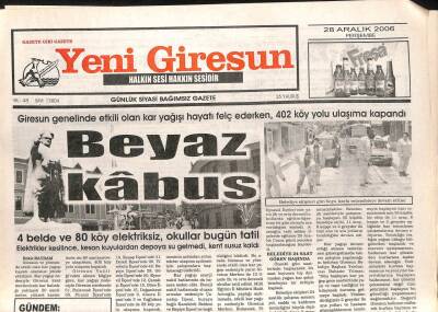 Yeni Giresun Gazetesi 28 Aralık 2006 - Ömer KaramanGüzel Günler Yakın GZ107985 - 1