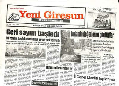 Yeni Giresun Gazetesi 28 Eylül 2006 - Geri Sayım Başladı GZ107800 - 1