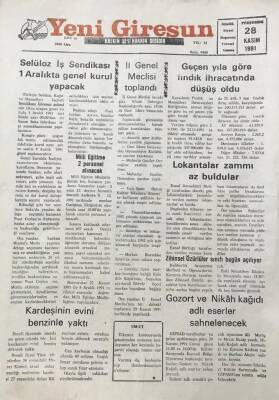 Yeni Giresun Gazetesi 28 Kasım 1991Geçen Yıla Göre Fındık İhracatında Düşüş Oldu GZ30373 - 1