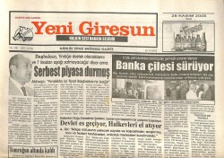 Yeni Giresun Gazetesi 28 Kasım 2006 - Devlet Es Geçiyor Halkevleri El Atıyor GZ101818 - 1
