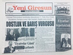 Yeni Giresun Gazetesi - 28 Mart 2008 - Fındık Fiyatları Tepetaklak GZ46490 - 2