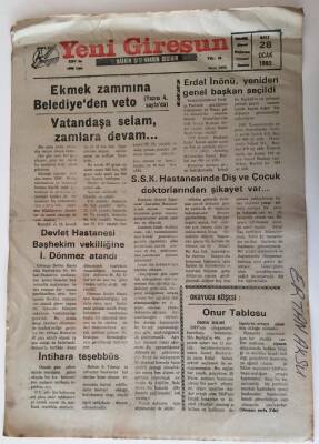 Yeni Giresun Gazetesi - 28 Ocak 1992 - Ekmek Zammına Belediyeden Veto - GZ43883 - 2