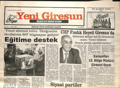 Yeni Giresun Gazetesi 28 Şubat 2006 - CHP Fındık Heyeti Giresunda GZ101741 - 1