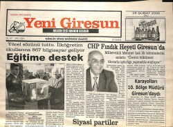 Yeni Giresun Gazetesi 28 Şubat 2006 - CHP Fındık Heyeti Giresunda GZ101741 - 2