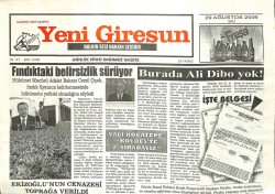 Yeni Giresun Gazetesi 29 Ağustos 2006 - Burada Ali Dibo Yok GZ101867 - 1