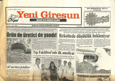 Yeni Giresun Gazetesi 29 Ağustos 2013 - Araplar Karadenize Yerleşiyor GZ101831 - 1