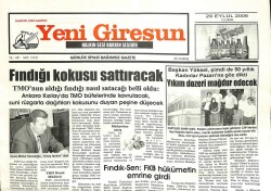 Yeni Giresun Gazetesi 29 Eylül 2006 - Karadenizin Oyu AKPye GZ101877 - 2