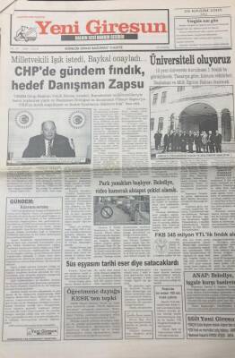 Yeni Giresun Gazetesi 29 Kasım 2005 Üniversite Kuruluyor GZ26007 - 1