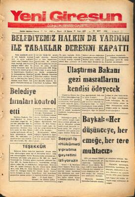 Yeni Giresun Gazetesi 29 Mart 1974 - Giresunspor Kampa Girdi GZ108509 - 1
