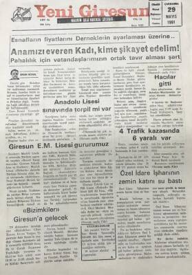 Yeni Giresun Gazetesi 29 Mayıs 1991 Özel İdare İşhanının Zemin Katını Su Bastı GZ30468 - 1