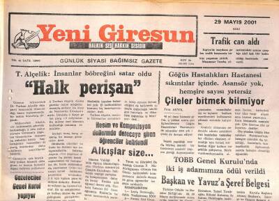 Yeni Giresun Gazetesi 29 Mayıs 2001 - Turhan AlçelikHalk Perişan GZ107857 - 1