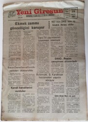 Yeni Giresun Gazetesi - 29 Ocak 1992 - Ekmek Zammı Güncelliğini Koruyor - GZ43884 - 1