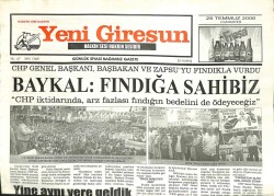 Yeni Giresun Gazetesi 29 Temmuz 2006 - Baykal Fındığa Sahibiz GZ101910 - 2