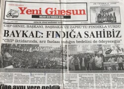 Yeni Giresun Gazetesi 29 Temmuz 2006-BaykalFındığa Sahibiz GZ45704 - 2
