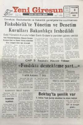 Yeni Giresun Gazetesi 3 Ağustos 1996Döviz Bürolarının Dayanma Gücü Bitti GZ30378 - 1