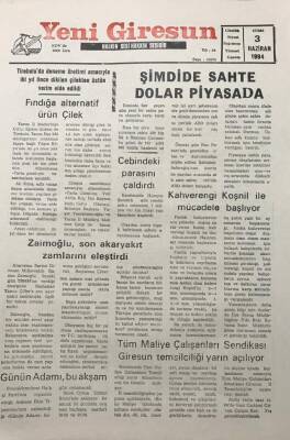 Yeni Giresun Gazetesi 3 Haziran 1994 Fındığa Alternatif Ürün Çilek GZ25981 - 1