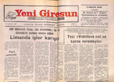 Yeni Giresun Gazetesi 3 Mayıs 2001 - Limanda İşler Karıştı GZ107875 - 1