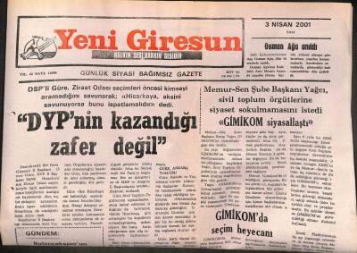 Yeni Giresun Gazetesi 3 Nisan 2001 - Gimikomda Seçim Heyecanı GZ107865 - 1