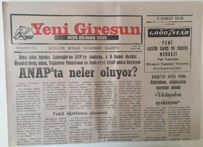 Yeni Giresun Gazetesi 3 Şubat 1999 - ANAPta Neler Oluyor ? GZ31081 - 1