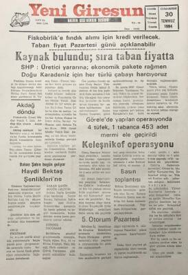 Yeni Giresun Gazetesi 30 Ağustos 1994Bakan Şahin Bugün Geliyor Haydi Bektaş Şenliklerine GZ30008 - 1
