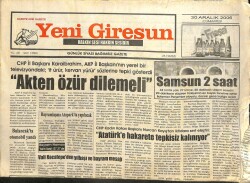 Yeni Giresun Gazetesi 30 Aralık 2006 - Bolaman Trafiğe Açıldı GZ101791 - 1