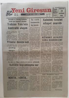 Yeni Giresun Gazetesi 30 Haziran 1990 - Kümbet Şenliği Kısa Haberleri GZ31128 - 1
