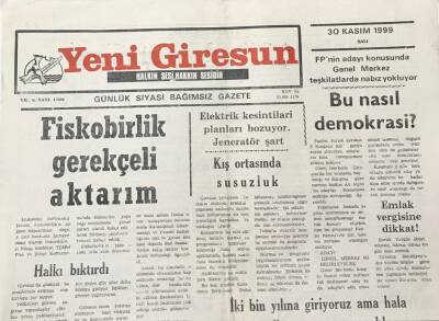 Yeni Giresun Gazetesi 30 Kasım 1999 Bu Nasıl Demokrasi GZ30295 - 1