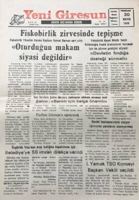 Yeni Giresun Gazetesi 30 Mayıs 1996 Kemal BurnazOturduğun Makam Siyasi Değildir GZ30484 - 1