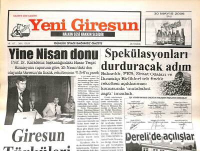 Yeni Giresun Gazetesi 30 Mayıs 2006 - Giresunsporda Yönetim Bilmecesi GZ108651 - 1
