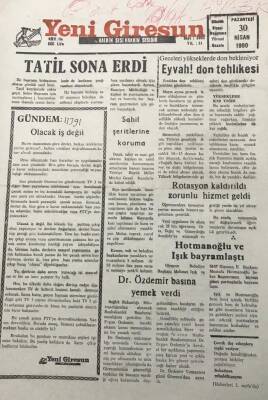 Yeni Giresun Gazetesi 30 Nisan 1994Geceleri Yükseklerde Don Bekleniyor GZ30069 - 1