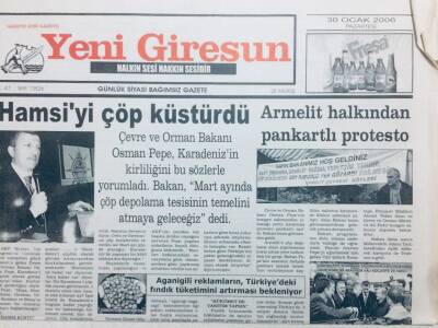 Yeni Giresun Gazetesi 30 Ocak 2006 - Hamsiyi Çöp Küstürdü GZ41666 - 1