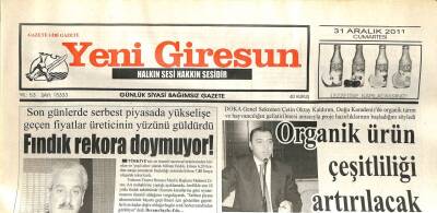 Yeni Giresun Gazetesi 31 Aralık 2011 - Fındık Rekora Doymuyor GZ108904 - 1