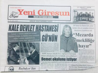 Yeni Giresun Gazetesi - 31 Mart 2008 - Mezarda Emekliliğe Hayır GZ46491 - 1