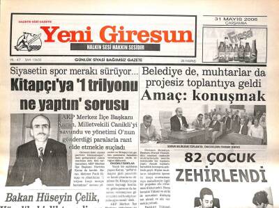 Yeni Giresun Gazetesi 31 Mayıs 2006 - Kitapçıya 1 Trilyonu Ne Yaptın Sorusu GZ108652 - 1