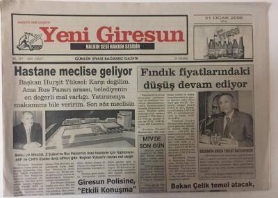 Yeni Giresun Gazetesi 31 Ocak 2006 - Hastane Meclise Geliyor GZ31023 - 1