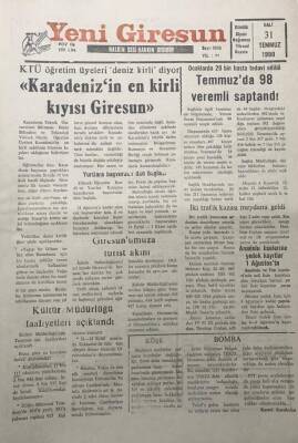 Yeni Giresun Gazetesi 31 Temmuz 1990 KTÜ Öğretim Üyeleri Deniz Kirli Diyor GZ30121 - 1