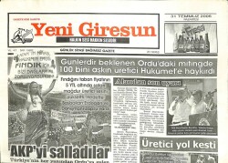 Yeni Giresun Gazetesi 31 Temmuz 2006 - AKPyi Salladılar GZ101909 - 2