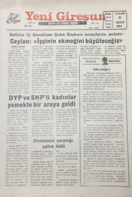 Yeni Giresun Gazetesi 4 Aralık 1991 DYP Ve SHPli Kadınlar Bir Arada GZ25601 - 1