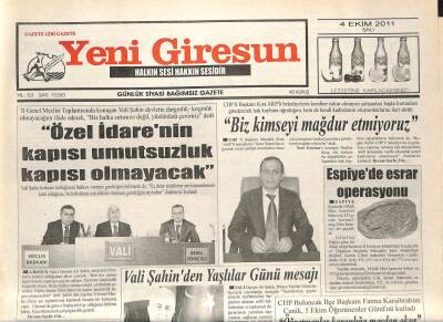 Yeni Giresun Gazetesi 4 Ekim 2011 - Giresunspora Hep Birlikte Sahip Çıkalım GZ108939 - 1
