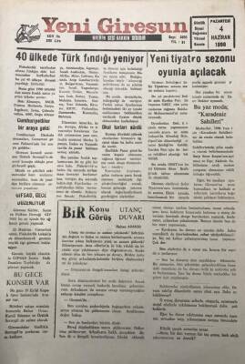 Yeni Giresun Gazetesi 4 Haziran 1990 Bu Yaz ModaKaradeniz Sahilleri GZ30143 - 1