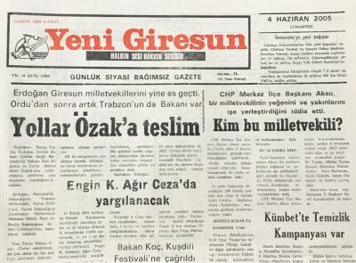Yeni Giresun Gazetesi 4 Haziran 2005 MHP AB Kendi Birliğine Kendi İnanmıyor GZ30340 - 1