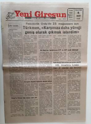 Yeni Giresun Gazetesi 4 Mart 1996 - Fiskobirlik Orduda 23. Mağazasını Açtı GZ28745 - 1