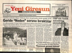 Yeni Giresun Gazetesi 4 Mart 2006 - Dayanacak Gücümüz Kalmadı GZ101736 - 1