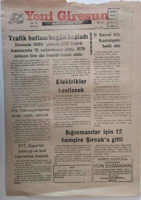 Yeni Giresun Gazetesi 4 Mayıs 1991 - Trafik Haftası Bugün Başladı GZ31157 - 1